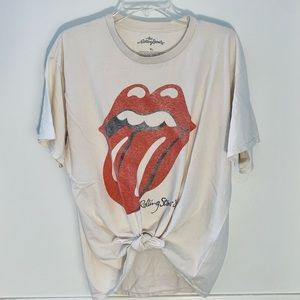 Brandy Melville Rolling Stones Cut Tie Tee Shirt
